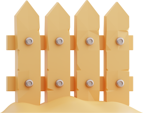Fance Farming 3D Illustration