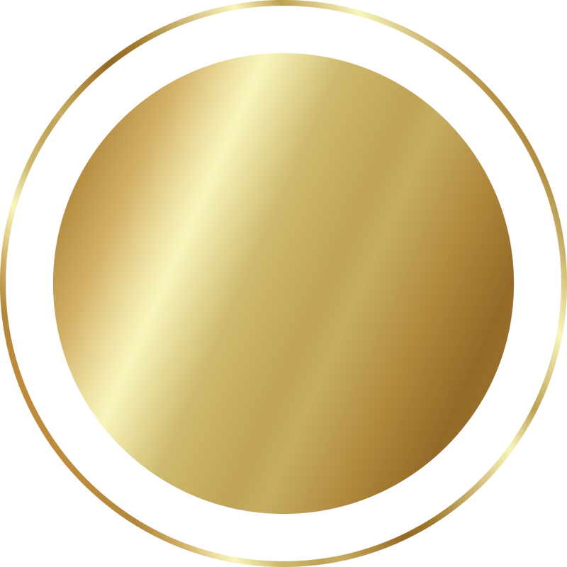 Gold Circle, Realistic Metal Button